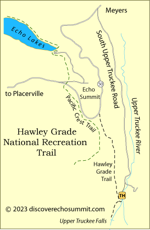 map of Hawley Grade National Recreation Trail at Echo Summit, CA